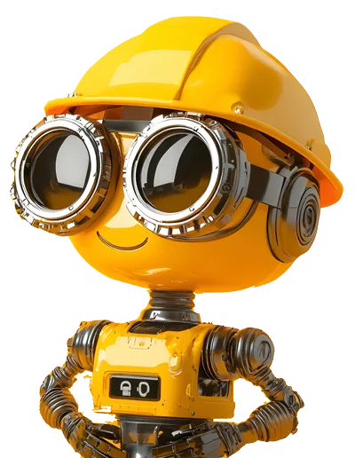 Der Kurs-Pilot – ein freundlicher Roboter mit Schutzhelm